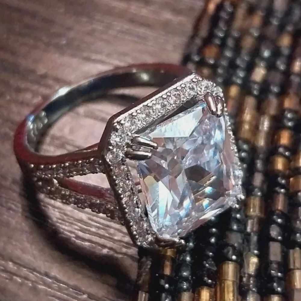 The Upgrade Ring 6 Carat statement engagement cocktail ring in 925 silver sz 8